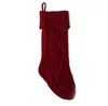 46cm Knitting Christmas Stockings Xmas Tree Decorations Solid Color Children Kids Gifts Candy Bags SN2954