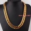 Na moda 17mm de largura encantador 316l aço inoxidável ouro cubana corrente men039s pesado legal jóias colar 740quot presente chains1689982