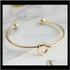 Drop Delivery 2021 Rose Sier Gold Love Knot Bracelet Bangle Girl Will You Be My Bridesmaid Jewelry Personality Round Pendant Chain Bracelets