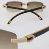 New Micro-paved Diamond Rimless Wooden Womans Sunglasses Original Black Inside Orange Wood mens Rocks Frame Male and Female Eyewea2740