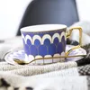 Tazze da caffè di lusso europee Piattini in porcellana Royal Exquisite Set di tazze da tè pomeridiano britannico Fashion Cafe Mug per Gift306T