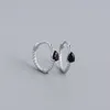 100 925 Sterling Silver Geometric Small Circle Hoop Earrings For Women Girls Wedding Engagement Colorful CZ Zircon Earring1430024