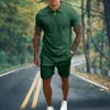 Capturas dos homens camisas de golfe de golfe para homens fitness tshirt + jog shorts 2 peças conjunto verão respirável rápido secagem masculina esportes casuais moda terno qp1p