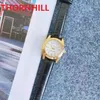 Высокое качество Женщины Небольшие часы для циферблата Розовое Золотое Кварцевое движение Часы Кожаный Ремешок Топ Дизайнер Женщин Часы