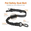 Ceinture de sécurité de voiture de chien Ceinture de sécurité en nylon pour voiture Ceinture de sécurité de véhicule de laisse élastique réfléchissante durable pour petits chiens de taille moyenne 211006