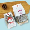 Décorations de Noël 50 pièces de joyeux cadeau sac cuisson emballage Claus bonbons bonhomme de neige Santa Cookie dessin animé J6P5