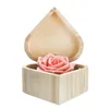 Jewelry Pouches Bags Portable Heart Shaped Storage Box Wooden Wedding Gift Makeup Earrings Ring Desk Organizer Edwi22