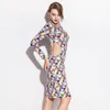 Casual Dresses Vintage Design Regular Print T-Shirt Dress Spandex Comfort Women One Piece Side Hollow Night Club Drop