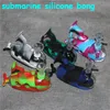 Submarino Silicona pipa de agua Bongs Percoladores pipas de agua tubo shisha Con tazón de vidrio Mini plataformas dab clavos de cuarzo banger