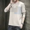 Cotton long-sleeved Men's T-Shirts Hong Kong fashion brand trendy spring and autumn loose bottoming shirt men multi-style