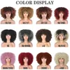 Roze synthetische haarpruiken 40 cm 16 inch afro kinky krullende pruik lijken echt voor witte zwarte vrouwen ZHS23684 in 12 kleuren7582229