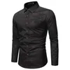 남성용 캐주얼 셔츠 2022 패션 면화 긴 소매 셔츠 남자 인쇄 슬림 한 남성 소셜 비즈니스 블랙 레드 드레스 S-2XL