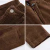 Mode Herbst und Winter Cord gepolsterte Hose Baumwolle Stretch große Größe lose gerade lässig hohe Taille 211115