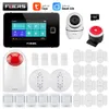 Fuers Smart Home Security Alarm System Tuya WiFi GSM Touchscreen Temperatur Luftfeuchtigkeitsanzeige Fingerabdruck 433MHz Steuerung Sirene