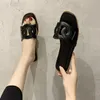 Sandália Feminina Verão Tornozelo Flip Flop Sandália Mujer Sapatos de Praia Casuais Chinelos Caminhada Zandalias De Moda