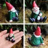 Fairycome Mini Bahçe Gnome Figürinler Reçine Peri Komik Minyatür Cüceler Elf Şekil Mikro Cüce Kiti Teraryum 211101