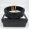 Mens Womens Fshion Leather Black Belt Classic Casual Men Designers Belts Width 3.4cm With box