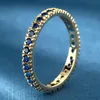 Bröllopsringar est smycken guldfärg charm blå kubik zirkonium och engagemang för kvinnor män unika hennes hans löfte5452961