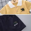 2020 Summer Childrens Clothing Boys New Suits Boys Polo T-shirt+Shorts Kids Two-piece Set Child Casual Baby Crocodile Print Sets 731 S2