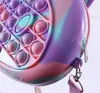 Jeux Mode Sensory Bubble Bretelle Party Favor Sac à bandoulière Jouet de décompression Finger Push Phone Pouch Case Change Coin Purse Rabit Toys for Girls Kids Gift