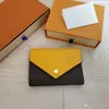 High Quality pu Leather card holder Coin Purses 60492 folding Classic Zip Wallets Fashion Designer mens Holders Letter Womens purse Luxury unisex Wallet 6 colors