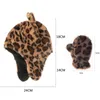Guanti invernali per cappelli da bambino Leopard Faux Fur Infant Bonnet Cappelli per bambini Cappellini con paraorecchie Berretto per bambini Berretto per ragazza Ragazzo 1-4Y