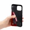￉tuis de t￩l￩phone ￠ l'￩preuve des chocs pour iPhone 13 12 11 Pro XR XR XS Max 7 8 Plus Butfly BlinoSing Pure Color PU Le cuir Kickstand Protection avec des cartes Slots