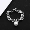 Link, Chain Bohemian Imitation Pearl Pendant Bracelet Bangle Cuff Accessories Punk Heavy Thick Jewelry Gift