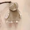 Toddler Bebek Kız Erkek Kolsuz Kazak Yelek Moda Çocuk Giyim Born Örme Ceket Tops 211203