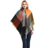 Ethnic Clothing 2021 Europe America Winter Style Scarf Ladies Thickened Warmth Shawl Women Plaid Warm Cashmere Scarves Shawls