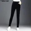 Mulheres Inverno Calças Quentes Veludo Super Calças Espesso Cintura Alta Elastic Skinny Mãe Stretch Lápis Pants Plus Size 5XL 6XL 210608