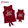 Summer Wine Red Front Tie Knot Tank Tops for Mommy and Me 210528