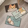 Alfombrilla para el suelo de la puerta de Corgi de dibujos animados, alfombrilla para los pies resistente a la suciedad, alfombrilla para la puerta de entrada, alfombrilla para los pies, alfombrilla antideslizante para el porche del hogar, alfombras 211109