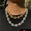 2021 12 мм Miami Cuban Link Change Bracelets Набор для мужского тенниса Ожерелье Bling Hip Hopced Out Diamond Gold Золото Серебро Рэпер Цепочки Женщины Роскошные Ювелирные изделия Подвески) AA2