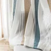 Multicolor listrado Janela de Tule Voile Cortinas para sala de estar Bedroom Japão impresso cortina pura para Cozinha Drapeas Porta cega 210712