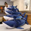 Hot Lovely New Huggable Big Size Soft Toy Plush Shark Stuffed Toys Sleeping Cute Pillow Cushion Stuffed Animal Gift for Children Q0727