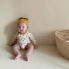 Macacões Baby Roupas Conjunto Nascido Menino Menina Infantil Urso Imprimir Bodysuit Algodão Manga Longa Jumpsuit Verão Cute Chapéu Roupas Roupas