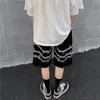 Harajuku Streetwear Modèle de chaîne de fer Jogger Shorts Femmes Hommes Été Lâche Taille élastique Hip Hop Skateboard Shorts 210329