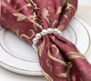 Perles blanches serviettes anneaux mariages boucle de serviette pour réception de mariage décorations de Table de fête fournitures SN2299