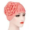 Fashion flower muslim hijab caps solid arab wrap head Inner hijabs cotton Beads turban bonnet for women islamic underscarf cap