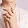 Serie di possesso ad anello di pianta rosa rosa estremamente oro sterling sterling sier gioielli rotabile marca di matrimoni designer anelli diamanti perfora