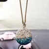 Interior Decorations Car Ornament Pendant Gradually Changing Color Crystal Ball Diamond Fragrance Auto Rearview Mirror Trim Decoration Acces