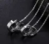 Anhänger-Halsketten aus Sterlingsilber, passende Ring-Halskette mit einem Paar abnehmbarer Doppelzweck-Halsketten