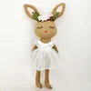 Brinquedo para crianças 45cm Brinquedos de pelúcia fofo coelhinho da Páscoa tem vestido de princesa recheado de animais de pelúcia rosa macio travesseiro almofada presente aberto surpresa por atacado em estoque