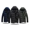 Plus Velvet Winter Parkas Hommes Automne Manches longues Solide Épais Chaud À Capuche Hommes Veste Surdimensionnée Outwear Sweats À Capuche Imperméable 210524