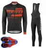 Vår / Autum Scott Team Mens Cykling Jersey Set Långärmade T-shirts Bib-byxor Suit MTB Bike Outfits Racing Cykel Uniform Outdoor Sports Wear Ropa Ciclismo S21042030