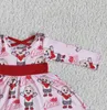 Tjejklänningar Alla hjärtans dagar Desginer Lovely Heart Love Tryckt för Baby Girls Långärmad Twirl Dress Knee Length Boutique Partihandel RTS