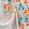 Mujeres elegante cruz v cuello flor estampado arco fajas una línea midi vestido femme manga larga kimono vestido chic vestidos DS4494 210420