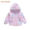 Bear Leader Bambini Ragazze Principessa Abiti di moda Autunno Baby Cartoon Stampa Giacche carine Primavera Cappotti con cappuccio Capispalla per bambini 210708