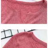 Höst V-Neck Stickad tröja Koreanska Vintage Jumper Kvinnor Tröjor och Pullovers Pull Femme Hiver 12203 210415